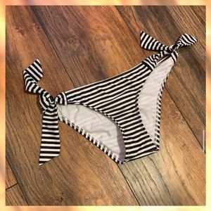 striped black and white bikini bottoms